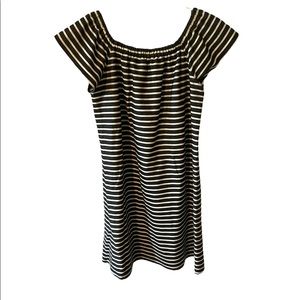 Madewell striped off the shoulder mini dress